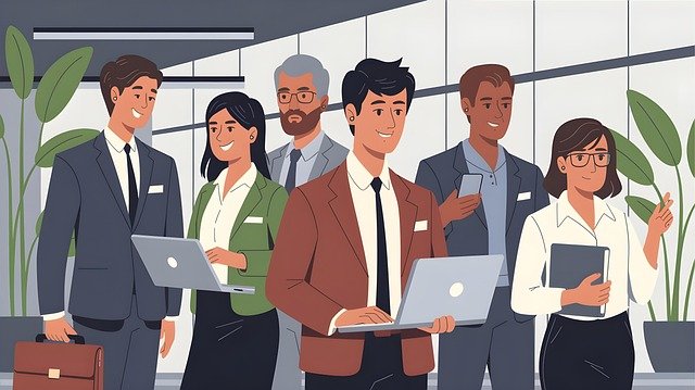 People in an office in a light mood